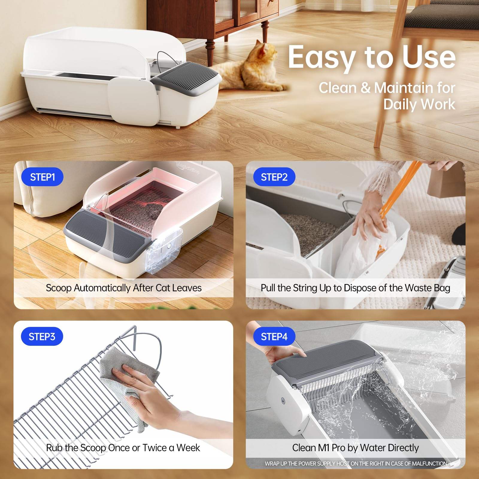 Smart Self-Cleaning Litter Box for Cats
